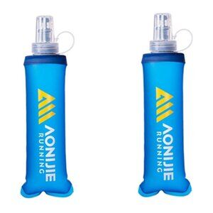 Water Soft Flask Collapsible TPU Water Bottles, 250ml/8oz for Hydration 2pack